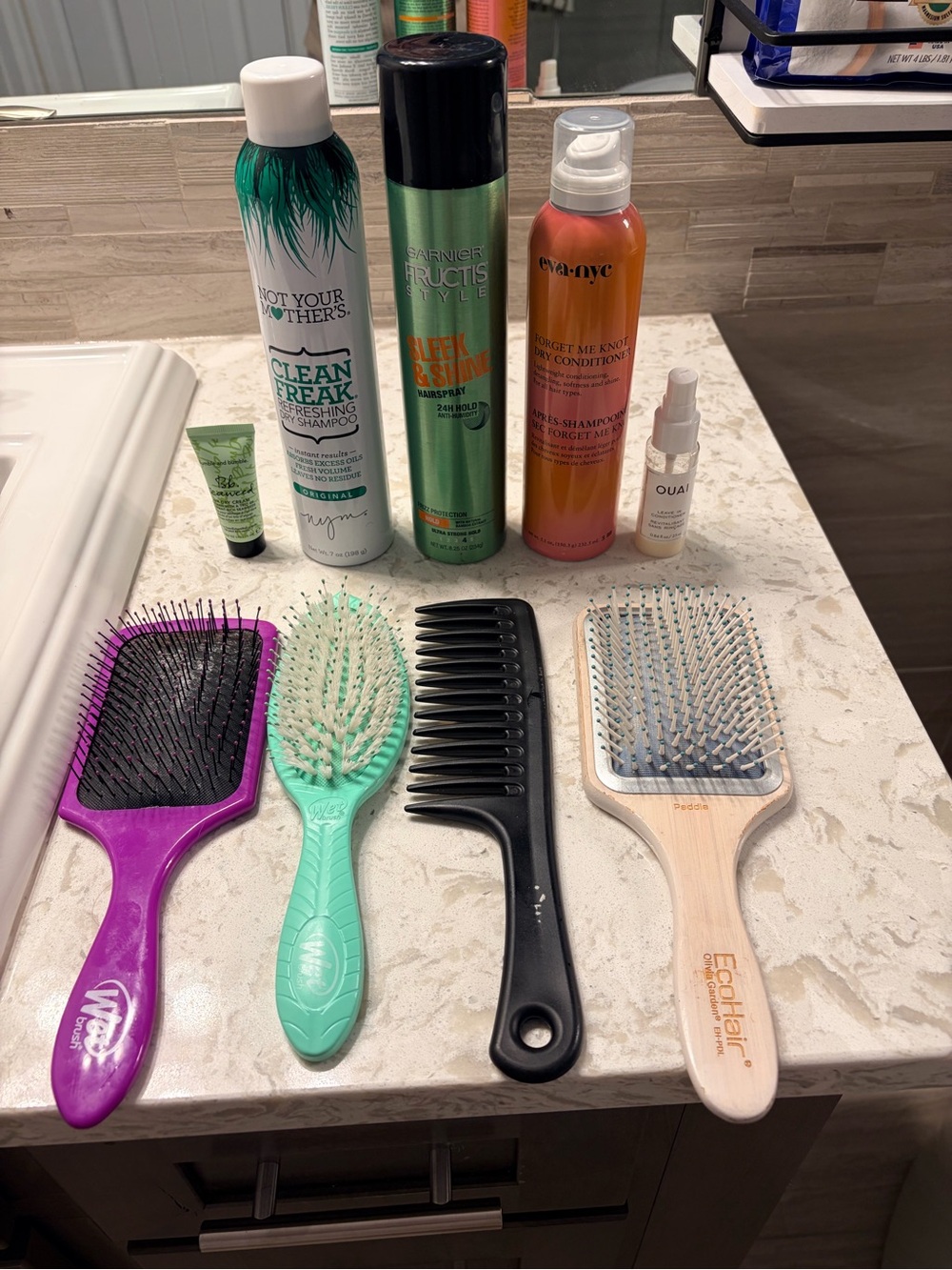 4 Hair Brushes/Comb & 5 Products